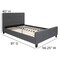 Flash Furniture Full Size Dk Gray Fabric Platform Bed & Mattress HG-BM10-30-GG - alternate 7